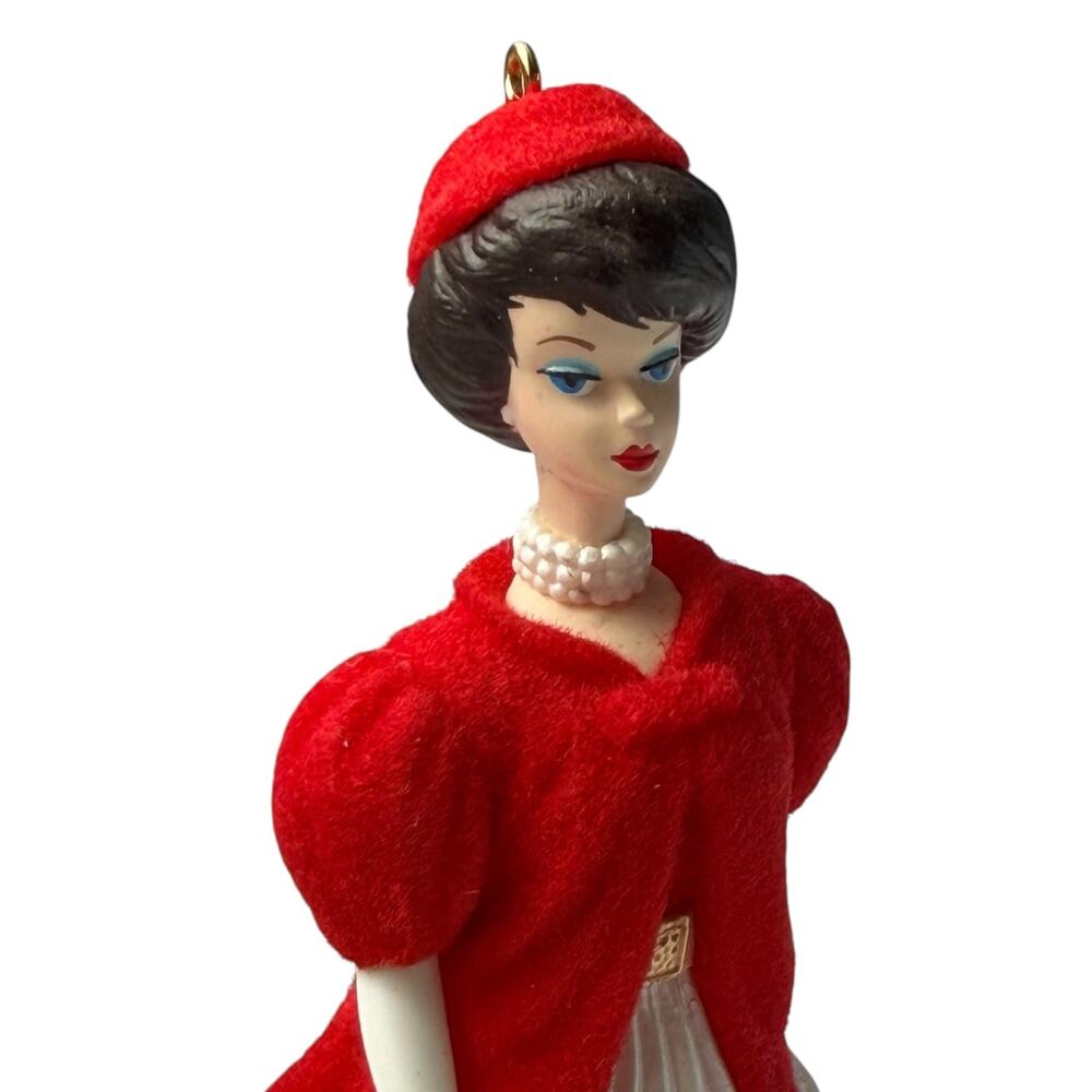 Vintage Hallmark Barbie Ornament 1998 Silken Flame QXI4043 Red Coat Hat NO BOX - Picture 4 of 4